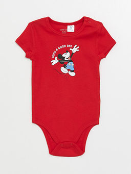 Bisiklet Yaka Mickey Mouse Bask?l? Erkek Bebek ??t??tl? Body 2li - Waikiki фото 2