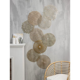 Цена за 12 шт. Салфетка сервировочная на стол Доляна Цветок, d=43 см, цвет золотой  фото 13