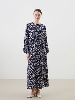 Bisiklet Yaka Desenli Kad?n Elbise