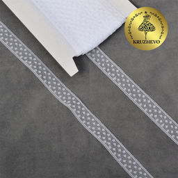 Кружево-трикотаж KRUZHEVO арт.TBY 1662 шир.15мм цв.01 белый, уп.27,4м
