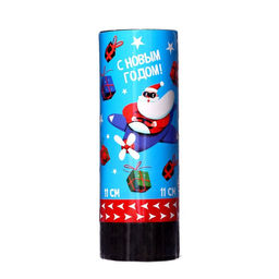 Цена за 24 шт. Хлопушка пружинная поворотная С новым годом вертолётик 11 см - Страна карнавалия фото 3