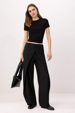 Gri Hacimli Pilili Balon Fit Cizgili Kumas Pantolon TWOAW26PL00149 - Trendyolmilla фото 7