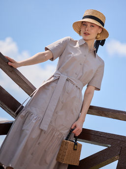 Платье хлопок OD-791-2 серый OD-791-2