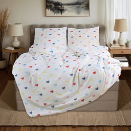 Постельное бельёЭтель Евро Сolored Hearts 200?217 см, 220?240 см, 70?70 см-2 шт., поплин 125 г/м?, хлопок100%