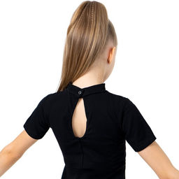 Купальник гимнастический Grace Dance, с шортами, с коротким рукавом, р. 36, цвет чёрный  фото 5