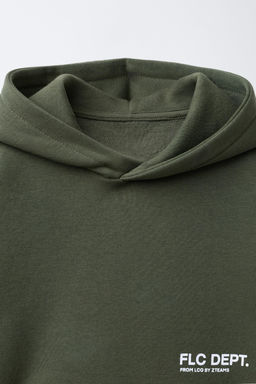 SUDADERA CAPUCHA TEXTO / Verde - Zara фото 3