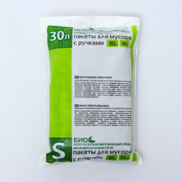 Цена за 2 шт. Мешки для мусора с ручками 30 л, «Эконом», ПНД, 8 мкм, набор 30 шт, 31 х 19 х 60 см