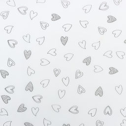 Цена за 10 шт. Бумага упаковочная тишью, Сердечки, 50 см ? 70 см 17 грамм, белая