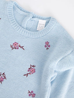 Bisiklet Yaka Uzun Kollu Nak?? Detayl? K?z Bebek Triko Kazak - Waikiki фото 3