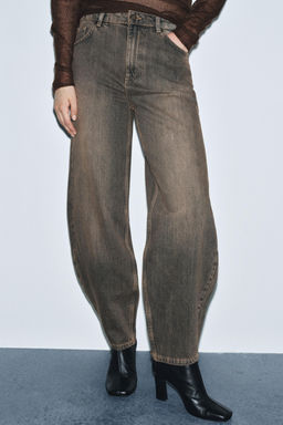 ZW COLLECTION MID-WAIST BARREL JEANS - Zara фото 2