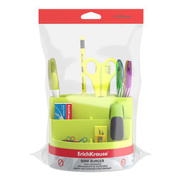 Набор настольный вращающийся пластиковый ErichKrause® Mini Burger, Neon Solid, желтый