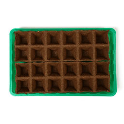 Цена за 2 шт. Набор для рассады: торфяная кассета, 24 ячейки по 50 мл, поддон 31×20 см, зелёный, пластик, Экоторф