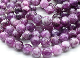 Бусины из лепидолита шарик 8мм, 39см, 47 бусин Радуга камня