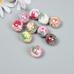 Цена за 10 шт. Бусины для творчества акрил Цветочки, 1.6?1.6?1.6 см, МИКС