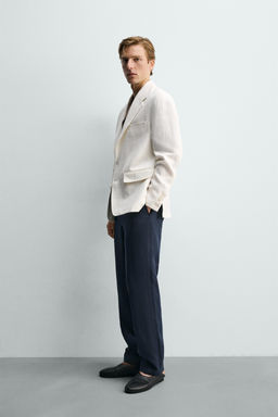 BLAZER RELAXED FIT TRAJE 100% LINO / Blanco