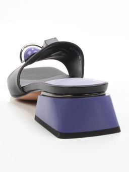 08-HLP1035-28 BLACK/VIOLET Босоножки женские (натуральная кожа)