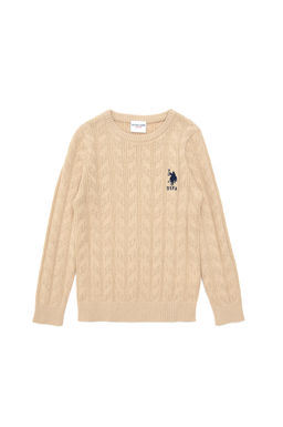 Базовый свитер песочного цвета для мальчика - U.s. polo assn фото 2