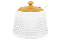 Сахарница 350 мл 9,7*9,7*10,5 см Ромбики + ложка + дер. крышка. - Elan gallery фото 7