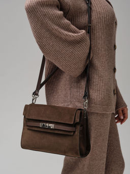 Замшевая сумка Rachel DBR 31361 кофе  фото 7