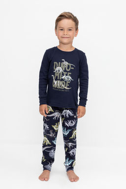 К 1541/24/индиго,цветные динозавры пижама дет