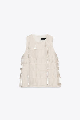 SHIMMER-EFFECT RUFFLED TOP - Zara фото 4
