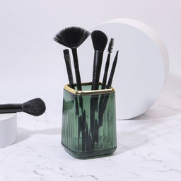 Органайзер - подставка для хранения косметики «GREEN», 11×8.2×8.2 см, зелёный/золотистый