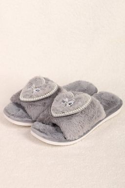 Тапочки меховые серые