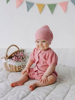 Ромпер муслиновый с рукавом-фонариком "Сакура" 0+