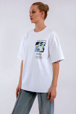 Арт. 31123 Футболка женская оверсайз 44-52 (5 шт) Цвет:белый - Калинка фото 9