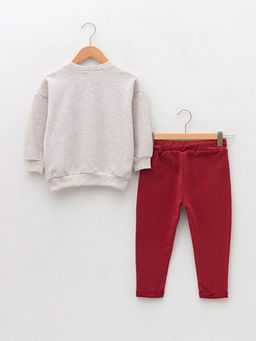 Bisiklet Yaka Uzun Kollu Disney Bask?l? Erkek Bebek Sweatshirt ve Pantolon 2li Tak?m - Waikiki фото 2