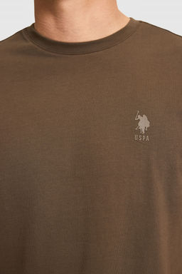 Erkek Regular Fit Bisiklet Yaka Kahverengi Basic Ti__rt - U.s. polo assn фото 6