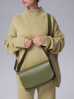 Сумка на плечо Deboro 30512 зеленая водоросль