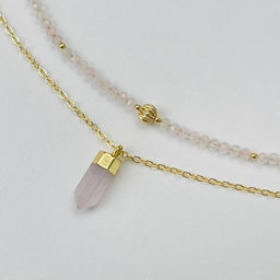 Колье из Розового кварца с подвеской