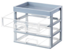 Органайзер для мелочей 3 ящика 25,8*17,8*22,5 см серо-синий/прозрачный (модель 340349) - Elan gallery фото 4