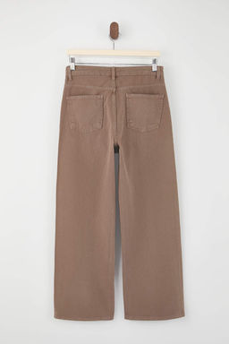 Koyu Kahverengi Yuksek Bel Bilek Boy Culotte %100 Pamuklu Jeans TWOAW26JE00190 - Trendyolmilla фото 26
