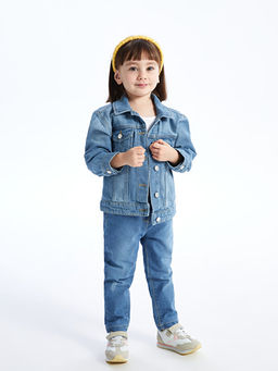 Beli Lastikli Basic K?z Bebek Jean Pantolon