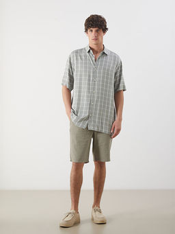 Regular Fit K?sa Kollu Ekose Erkek G?mlek