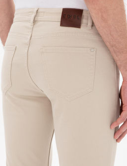 Bej Slim Fit Pamuk Kar___ml_ Jean Pantolon