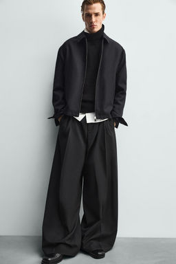 WIDE-LEG PLEATED TROUSERS - Zara фото 6