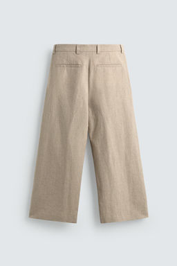 PANTAL?N PLIEGUES TRAJE RELAXED FIT / Beige claro