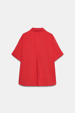 CAMISA FLUIDA MANGA CORTA / Rojo