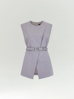 ЕМКА / Топ из костюмной ткани с поясом - Emka фото 2