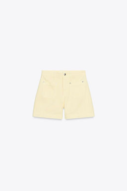 Z1975 HIGH-WAIST SHORTS WITH PATCH POCKETS - Zara фото 5