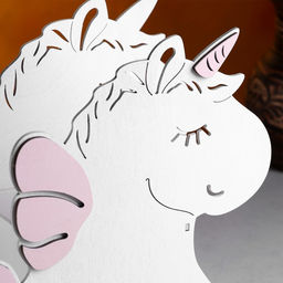 Кашпо деревянное для цветов и подарков Единорог, розовое, 23х11х23 см - Дарим красиво фото 4