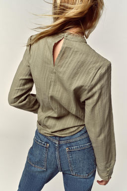 ROMANTIC LACE TRIM SHIRT - Zara фото 4