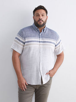 Regular Fit K?sa Kollu ?izgili Arm?rl? Erkek G?mlek