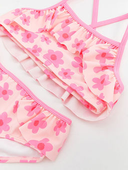 ?i?ekli K?z ?ocuk Bikini Tak?m