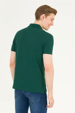 U. S. Polo Assn Мужская темно-зеленая базовая футболка с воротником-поло - U.s. polo assn фото 12