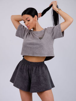 Шорты Лолита, футер с лайкрой - Малина фото 57