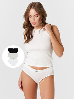 Трусы женские слипы мультипак (3 шт.) в белом цвете